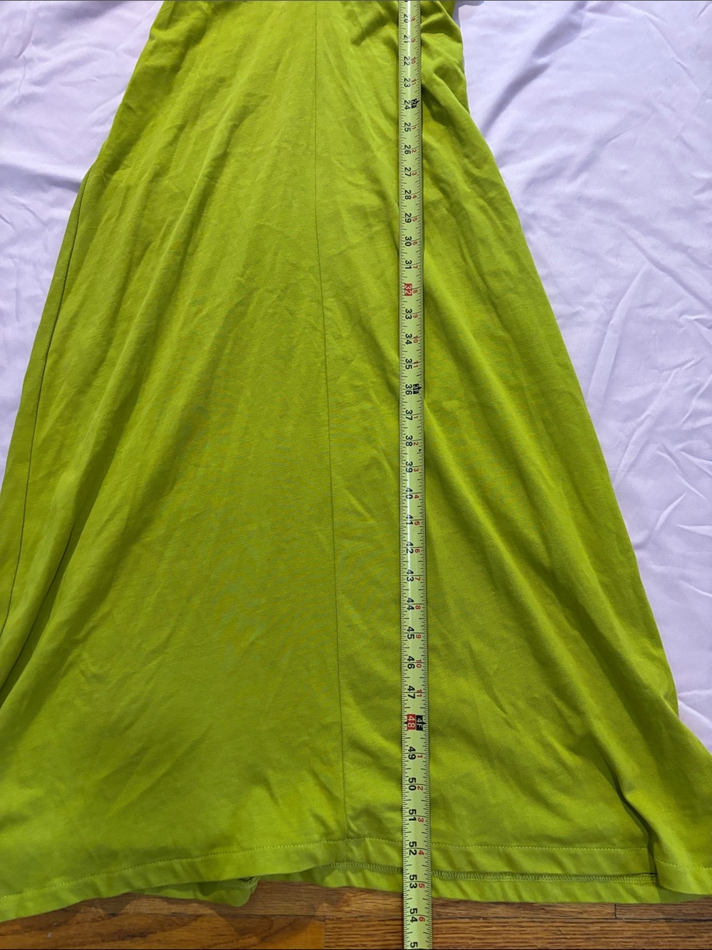 Zara Chartreuse V-Neck Maxi Dress (runs small and narrow in waist) - Picture 3 of 7